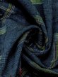 画像10: M1025E  女性用 単衣  ウール 深い 灰色がかった 青, 四角 【中古】 【USED】 【リサイクル】 ★★★★☆ (10)