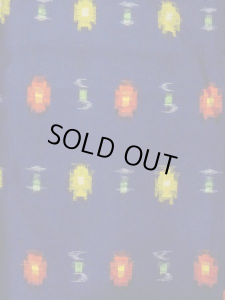 画像3: M1025H  女性用 単衣  ウール   紺, 抽象的模様 【中古】 【USED】 【リサイクル】 ★★☆☆☆ (3)