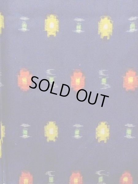 画像4: M1025H  女性用 単衣  ウール   紺, 抽象的模様 【中古】 【USED】 【リサイクル】 ★★☆☆☆ (4)