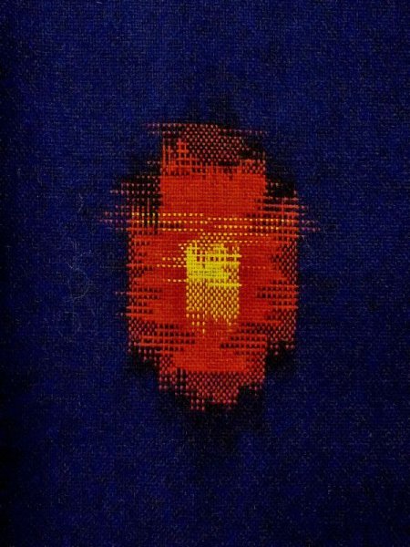 画像6: M1025H  女性用 単衣  ウール   紺, 抽象的模様 【中古】 【USED】 【リサイクル】 ★★☆☆☆ (6)