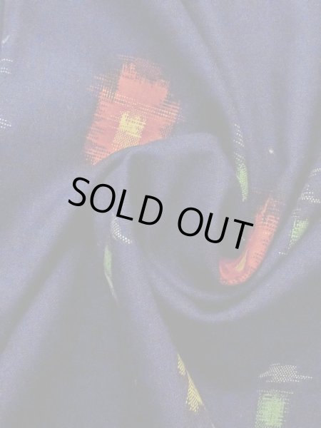 画像9: M1025H  女性用 単衣  ウール   紺, 抽象的模様 【中古】 【USED】 【リサイクル】 ★★☆☆☆ (9)