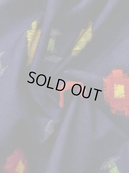 画像10: M1025H  女性用 単衣  ウール   紺, 抽象的模様 【中古】 【USED】 【リサイクル】 ★★☆☆☆ (10)