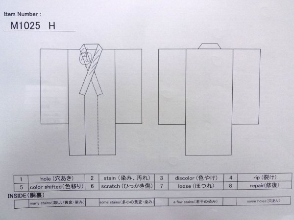 画像11: M1025H  女性用 単衣  ウール   紺, 抽象的模様 【中古】 【USED】 【リサイクル】 ★★☆☆☆ (11)