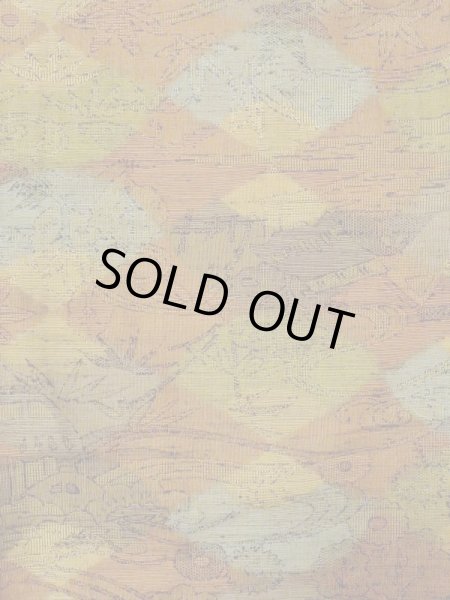 画像3: M1025K  女性用 単衣  ウール  灰色がかった マルチカラー, もみじ 【中古】 【USED】 【リサイクル】 ★★★★★ (3)