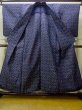 画像2: M1025L  女性用 単衣  シルク（正絹）   紺, 十字 【中古】 【USED】 【リサイクル】 ★★★★☆ (2)