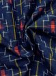 画像10: M1025L  女性用 単衣  シルク（正絹）   紺, 十字 【中古】 【USED】 【リサイクル】 ★★★★☆ (10)