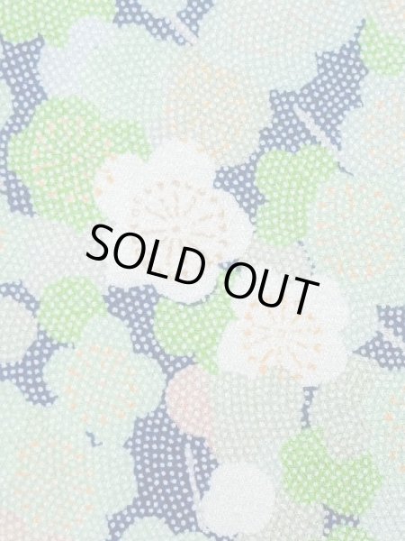 画像5: M1025M  女性用 単衣  シルク(正絹)  薄い 緑色, 梅 【中古】 【USED】 【リサイクル】 ★★☆☆☆ (5)