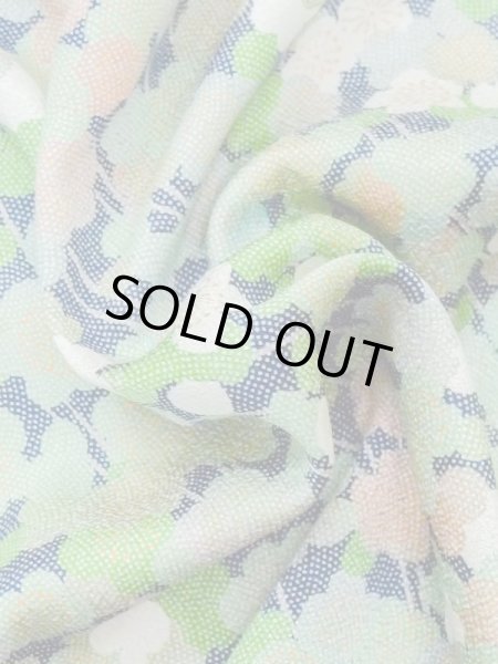 画像12: M1025M  女性用 単衣  シルク(正絹)  薄い 緑色, 梅 【中古】 【USED】 【リサイクル】 ★★☆☆☆ (12)