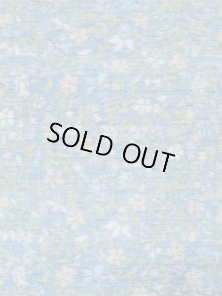 画像3: M1025N  女性用 単衣  シルク（正絹）  薄い 青, 花 【中古】 【USED】 【リサイクル】 ★★☆☆☆ (3)