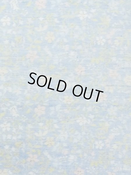 画像4: M1025N  女性用 単衣  シルク（正絹）  薄い 青, 花 【中古】 【USED】 【リサイクル】 ★★☆☆☆ (4)