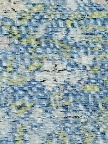 画像7: M1025N  女性用 単衣  シルク(正絹)  薄い 青, 花 【中古】 【USED】 【リサイクル】 ★★☆☆☆ (7)