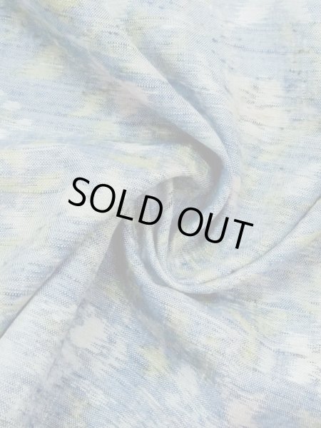 画像11: M1025N  女性用 単衣  シルク（正絹）  薄い 青, 花 【中古】 【USED】 【リサイクル】 ★★☆☆☆ (11)