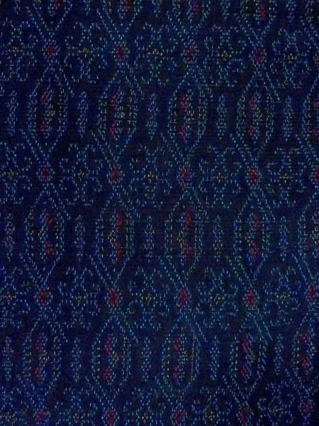 画像3: M1025O  女性用 単衣  シルク(正絹)  深い 紺, 幾何学模様 【中古】 【USED】 【リサイクル】 ★★☆☆☆ (3)