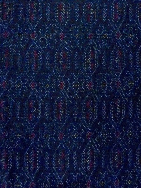 画像4: M1025O  女性用 単衣  シルク(正絹)  深い 紺, 幾何学模様 【中古】 【USED】 【リサイクル】 ★★☆☆☆ (4)