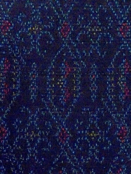 画像5: M1025O  女性用 単衣  シルク(正絹)  深い 紺, 幾何学模様 【中古】 【USED】 【リサイクル】 ★★☆☆☆ (5)