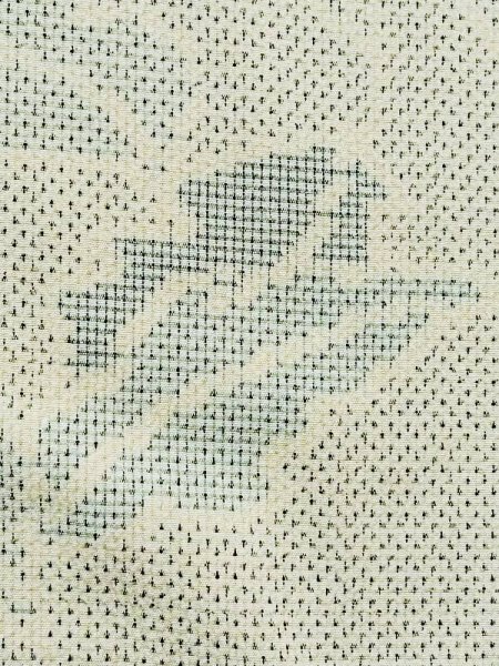 画像5: M1025P  女性用 塩沢紬 使用感あり シルク(正絹)   アイボリー, 葉 【中古】 【USED】 【リサイクル】 ★★☆☆☆ (5)