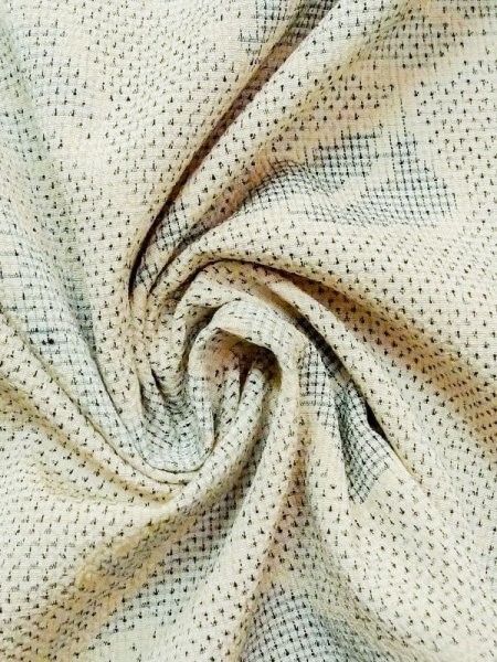 画像10: M1025P  女性用 塩沢紬 使用感あり シルク(正絹)   アイボリー, 葉 【中古】 【USED】 【リサイクル】 ★★☆☆☆ (10)