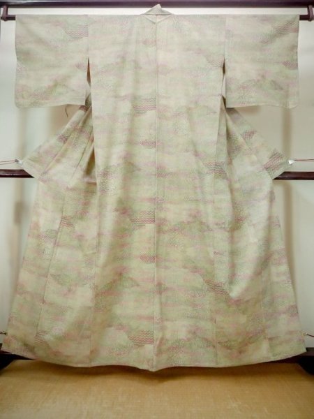 画像1: M1025U  女性用 単衣  化繊  深い 黄色, 小さな点々 【中古】 【USED】 【リサイクル】 ★★☆☆☆ (1)