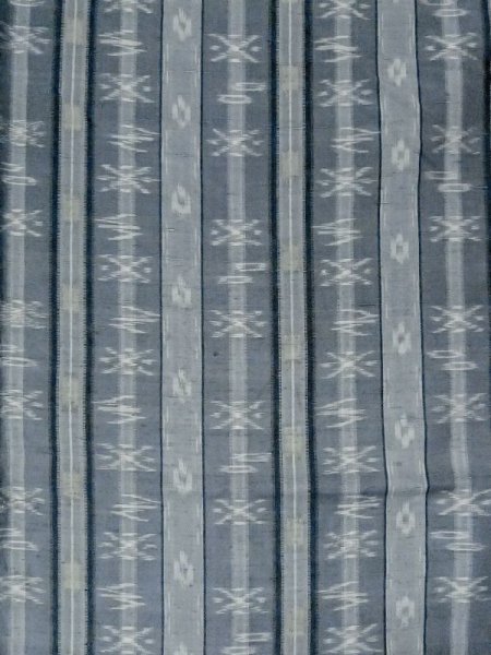 画像3: M1025Y  女性用 単衣 使用感あり シルク(正絹) 淡い 灰色がかった 紺, 縞 【中古】 【USED】 【リサイクル】 ★★☆☆☆ (3)