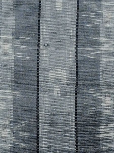 画像6: M1025Y  女性用 単衣 使用感あり シルク(正絹) 淡い 灰色がかった 紺, 縞 【中古】 【USED】 【リサイクル】 ★★☆☆☆ (6)