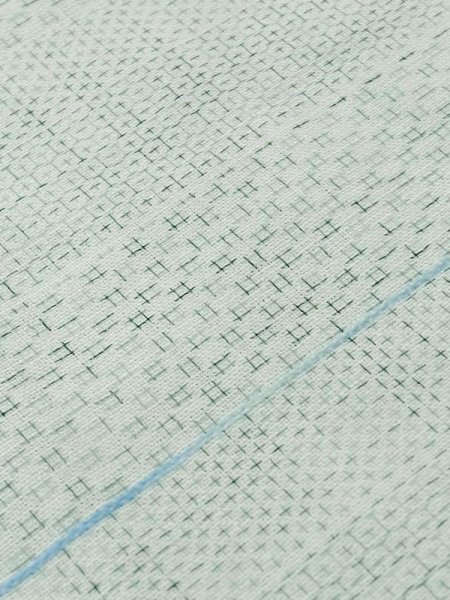 画像7: M1026D  女性用 単衣  ウール 淡い 薄い 水色, かのこ 【中古】 【USED】 【リサイクル】 ★★☆☆☆ (7)