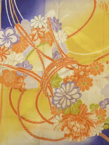 画像5: M1108B  女性用 子供用 色あせ/移り、他ダメージ、経年劣化、使用感あり シルク(正絹)  鮮やか 紫色, ぼたん 【中古】 【USED】 【リサイクル】 ★☆☆☆☆ (5)