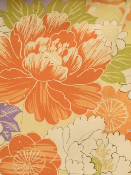 画像8: M1108B  女性用 子供用 色あせ/移り、他ダメージ、経年劣化、使用感あり シルク(正絹)  鮮やか 紫色, ぼたん 【中古】 【USED】 【リサイクル】 ★☆☆☆☆ (8)