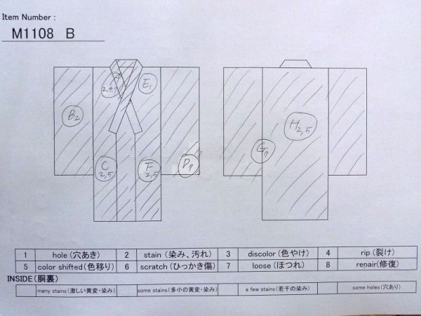 画像15: M1108B  女性用 子供用 色あせ/移り、他ダメージ、経年劣化、使用感あり シルク(正絹)  鮮やか 紫色, ぼたん 【中古】 【USED】 【リサイクル】 ★☆☆☆☆ (15)