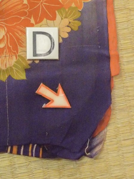 画像19: M1108B  女性用 子供用 色あせ/移り、他ダメージ、経年劣化、使用感あり シルク(正絹)  鮮やか 紫色, ぼたん 【中古】 【USED】 【リサイクル】 ★☆☆☆☆ (19)