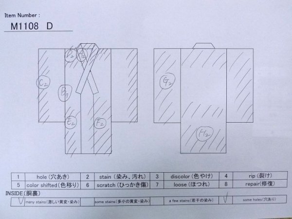 画像11: M1108D  女性用 子供用 穴/破れ、色あせ/移り、経年劣化、使用感あり シルク(正絹)  鮮やか 紫色, ぼたん 【中古】 【USED】 【リサイクル】 ★☆☆☆☆ (11)