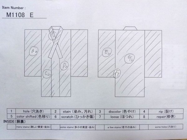 画像15: M1108E  女性用 襦袢 経年劣化、使用感あり、手毬柄 シルク(正絹) 鮮やか 赤み 紫色, ぼたん 【中古】 【USED】 【リサイクル】 ★★☆☆☆ (15)