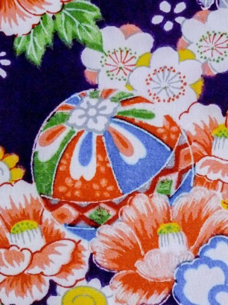 画像5: M1108F  女性用 襦袢 扇柄 シルク(正絹)  鮮やか 紫色, ぼたん 【中古】 【USED】 【リサイクル】 ★★☆☆☆ (5)