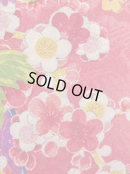 画像7: M1108H  女性用 襦袢 使用感あり シルク(正絹)  鮮やか 桃色, ぼたん 【中古】 【USED】 【リサイクル】 ★★☆☆☆ (7)