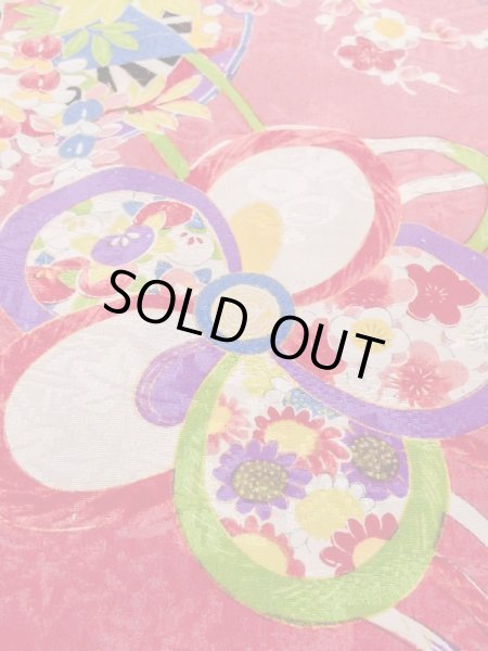 画像9: M1108H  女性用 襦袢 使用感あり シルク(正絹)  鮮やか 桃色, ぼたん 【中古】 【USED】 【リサイクル】 ★★☆☆☆ (9)