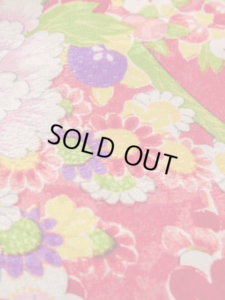 画像11: M1108H  女性用 襦袢 使用感あり シルク(正絹)  鮮やか 桃色, ぼたん 【中古】 【USED】 【リサイクル】 ★★☆☆☆ (11)