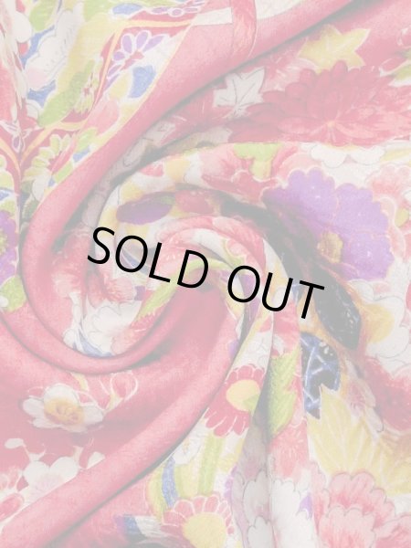 画像14: M1108H  女性用 襦袢 使用感あり シルク(正絹)  鮮やか 桃色, ぼたん 【中古】 【USED】 【リサイクル】 ★★☆☆☆ (14)