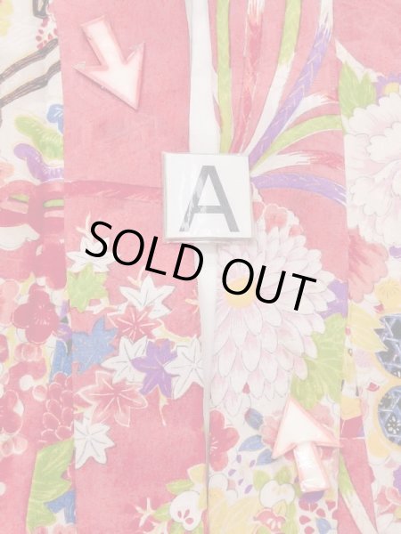 画像16: M1108H  女性用 襦袢 使用感あり シルク(正絹)  鮮やか 桃色, ぼたん 【中古】 【USED】 【リサイクル】 ★★☆☆☆ (16)