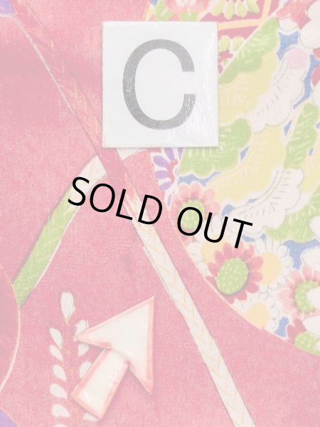 画像18: M1108H  女性用 襦袢 使用感あり シルク(正絹)  鮮やか 桃色, ぼたん 【中古】 【USED】 【リサイクル】 ★★☆☆☆ (18)