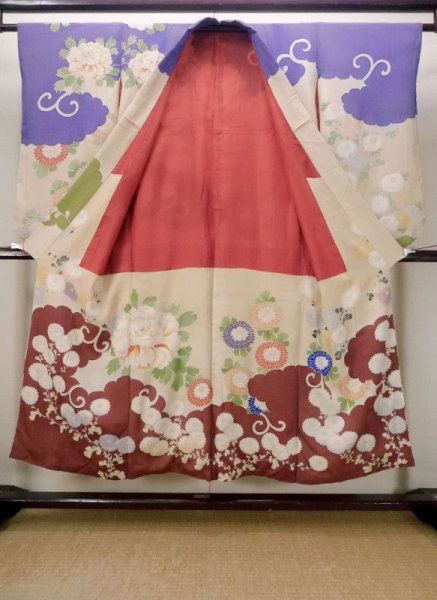 画像2: M1108I  女性用 襦袢  シルク(正絹) 淡い 薄い 青緑色, ぼたん 【中古】 【USED】 【リサイクル】 ★★☆☆☆ (2)