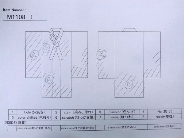 画像16: M1108I  女性用 襦袢  シルク(正絹) 淡い 薄い 青緑色, ぼたん 【中古】 【USED】 【リサイクル】 ★★☆☆☆ (16)