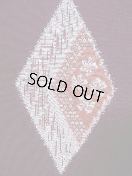 画像5: M1108L  女性用 単衣     えんじ, 桜 【中古】 【USED】 【リサイクル】 ★★★☆☆ (5)