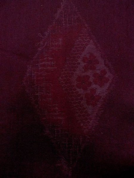 画像6: M1108L  女性用 単衣     えんじ, 桜 【中古】 【USED】 【リサイクル】 ★★★☆☆ (6)