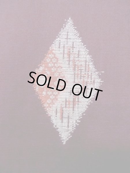 画像7: M1108L  女性用 単衣     えんじ, 桜 【中古】 【USED】 【リサイクル】 ★★★☆☆ (7)