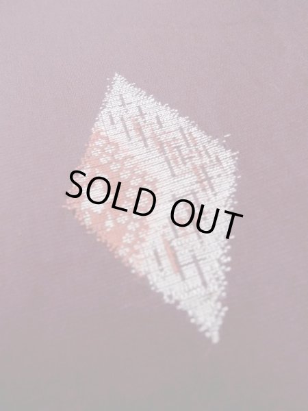 画像8: M1108L  女性用 単衣     えんじ, 桜 【中古】 【USED】 【リサイクル】 ★★★☆☆ (8)