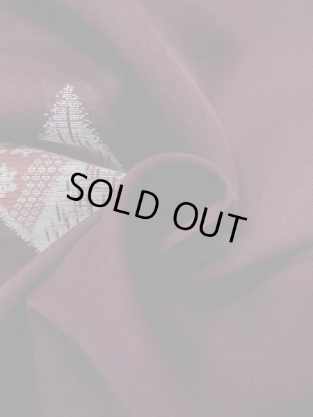 画像12: M1108L  女性用 単衣     えんじ, 桜 【中古】 【USED】 【リサイクル】 ★★★☆☆ (12)