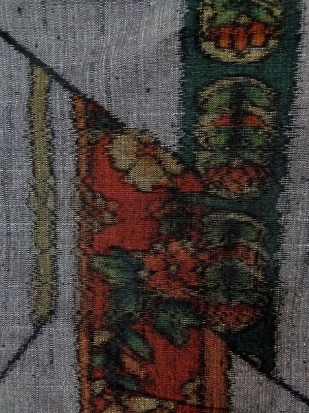 画像5: M1108N Mint  女性用 紬  シルク(正絹)   灰色, 花 【中古】 【USED】 【リサイクル】 ★★★★★ (5)