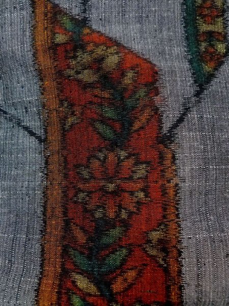 画像6: M1108N Mint  女性用 紬  シルク(正絹)   灰色, 花 【中古】 【USED】 【リサイクル】 ★★★★★ (6)