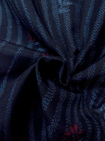 画像11: M1108O Mint  女性用 紬  シルク(正絹)   藍, 花 【中古】 【USED】 【リサイクル】 ★★★★☆ (11)