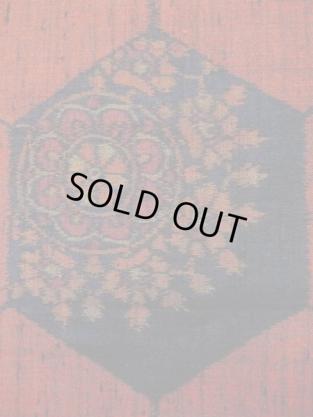 画像6: M1108P Mint  女性用 紬  シルク（正絹）  深い 朱赤, 花 【中古】 【USED】 【リサイクル】 ★★★★☆ (6)