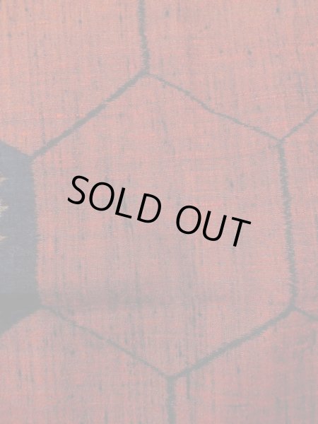 画像7: M1108P Mint  女性用 紬  シルク（正絹）  深い 朱赤, 花 【中古】 【USED】 【リサイクル】 ★★★★☆ (7)